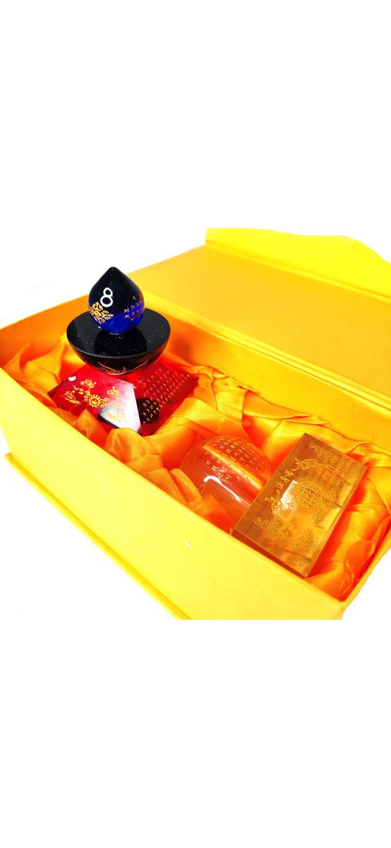Pagoda feng shui cristal 5 elemente, statueta feng shui protectie de ghinioane,12 cm