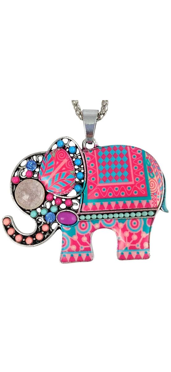 Colier Elefant cu trompa in sus, talisman pentru invingere obstacole, lant tip tennis argintiu