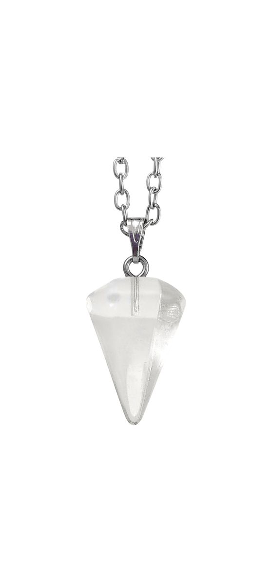 Pendul Cristal de Stanca, cu dublă funcționalitate de colier, transparent