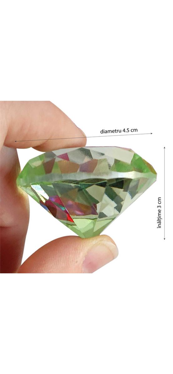 Set 12 pietre ale dorințelor, cristale k9 formă diamant mare 4.5 cm, cutie satin