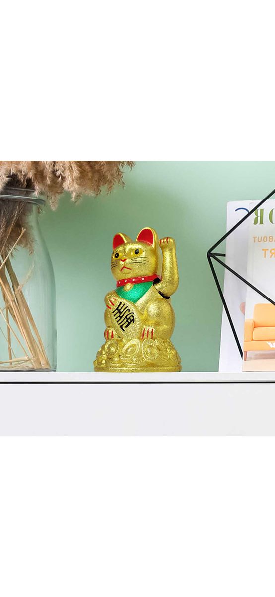 Pisica Feng Shui, Maneki Neko simbol de noroc la bani si protectie, auriu sau alb