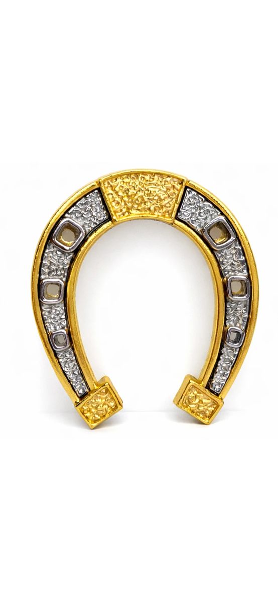 Potcoava norocoasa, amuleta feng shui pentru abundenta, metal auriu