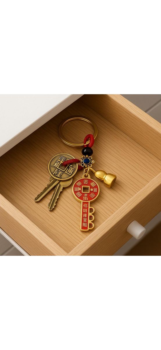 Breloc amuleta Wu lou, cheia succesului si monede chinezesti 2026