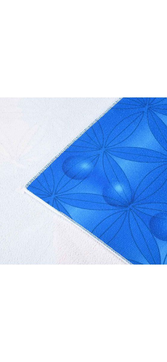 Prosop cu simbolul chakrelor, atingere delicata din microfibra, pentru plaja sau yoga pilates, 150 cm albastru