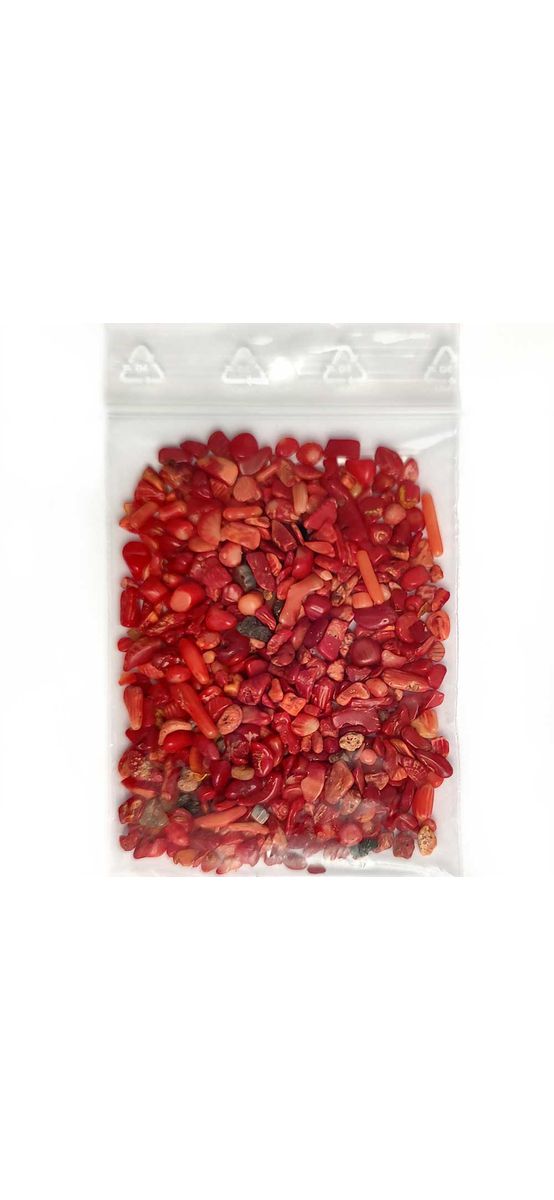 Coral pietre semipretioase, cristale pentru eliberarea energiilor negative, spartura decor 1-3 mm rosu 26g