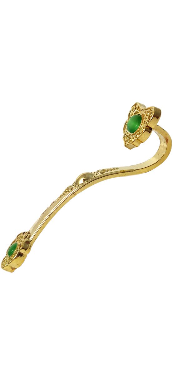 Sceptru Ru yi, amuleta Feng Shui pentru prosperitate financiara si ocuparea statutului dorit, metal 9.5cm auriu
