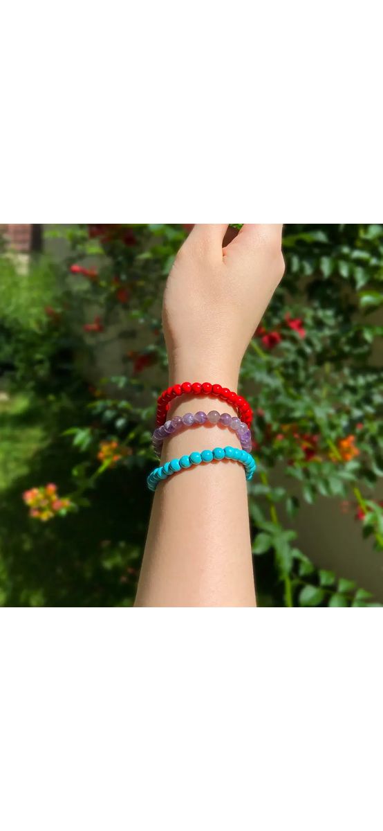 Set bratara Turcoaz cu felicitare personalizata, piatra de protectie si fericire, femei bărbați elastica verde