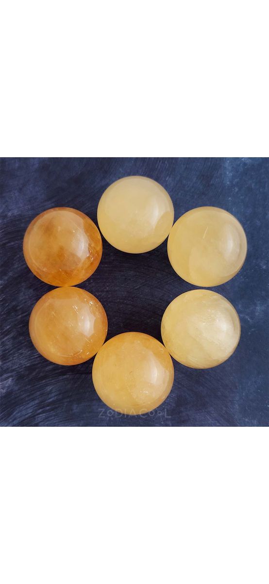 Sfera Citrin, piatra de generare energie, sfere de cristal 5-6 cm suport lemn inclus