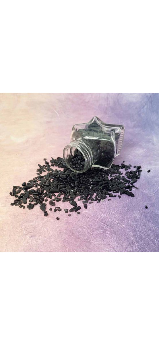 Onix spartura decor, piatra semipretioasa pentru forta interioara, cistale 1-3 mm negru 26g
