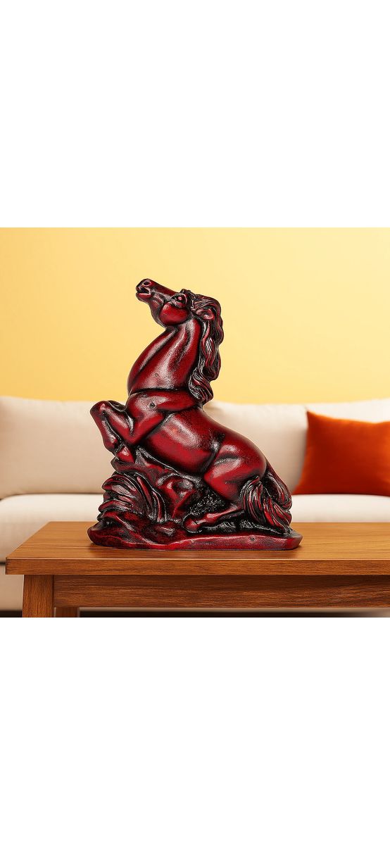 Cal rosu in doua picioare, statueta feng shui pentru dragoste, 9 cm