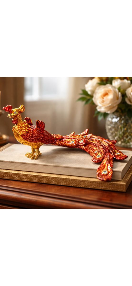 Rising  Phoenix Purpuriu, statueta pentru noi oportunități, metal solid premium 12 cm