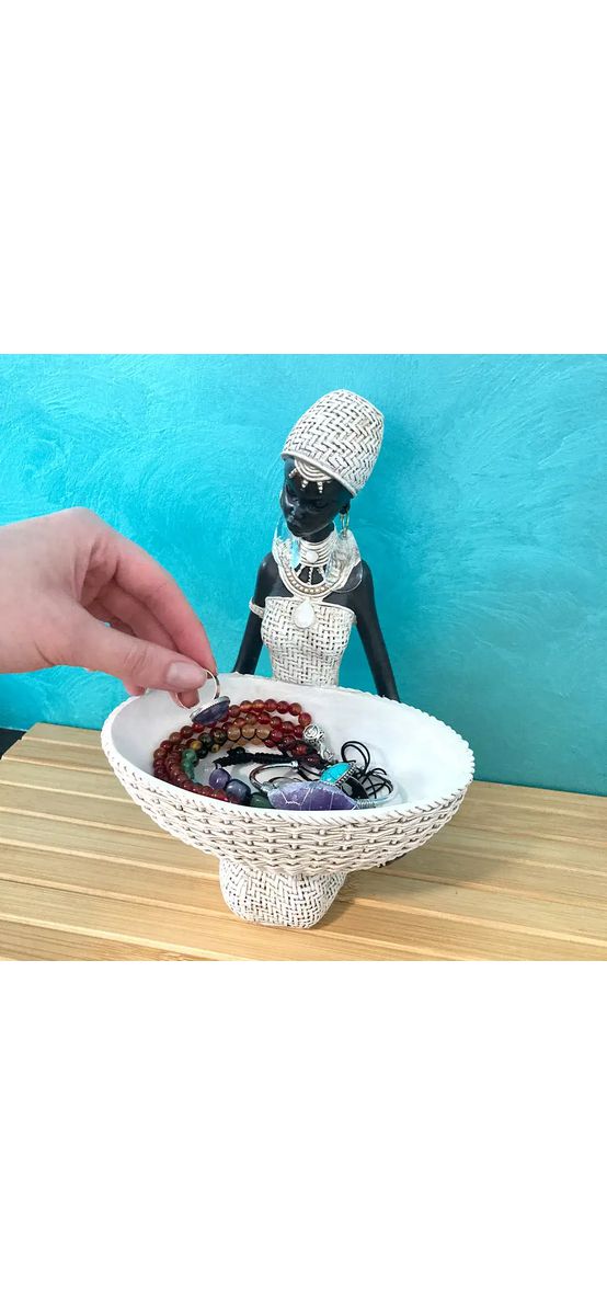 Statuete africane, ornament decorativ ca suport de bijuterii sau chei, 2 modele
