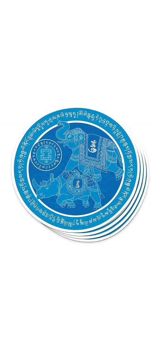 Sticker Elefant si Rinocer albastri 2026, antifurt și împotriva trădărilor