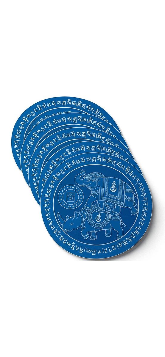 Sticker Elefant si Rinocer albastri 2026, antifurt și împotriva trădărilor