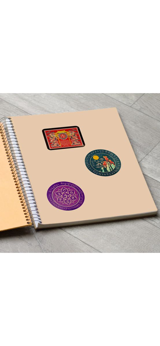Sticker Forța Vieții și Mandala, împotriva energiilor negative, autocolant mov 5 cm