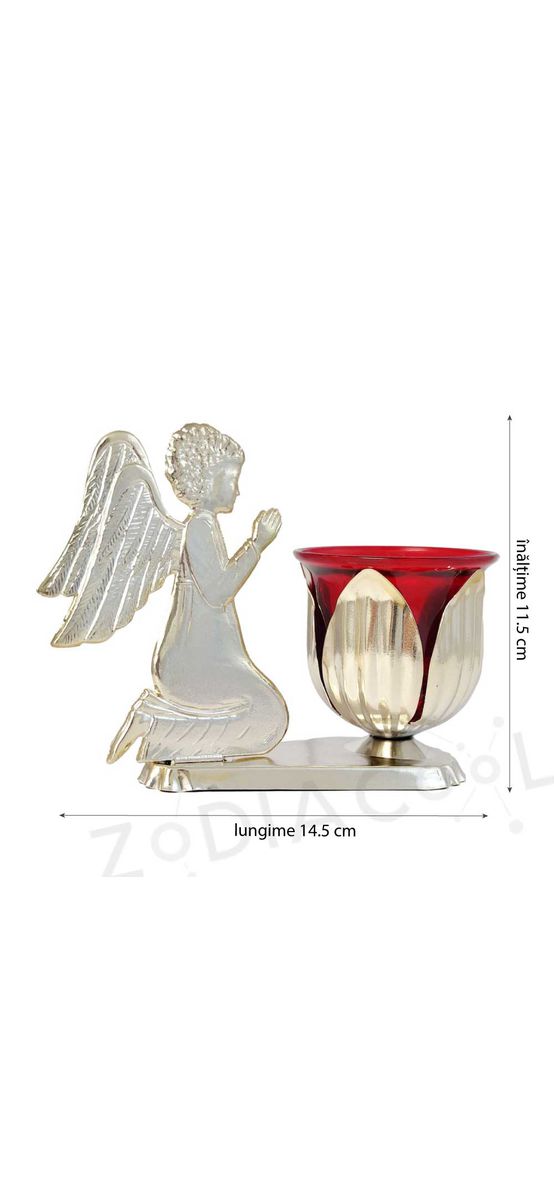 Candela din sticla pentru ulei si ingeras, pentru masa, diverse culori, 14.5 cm