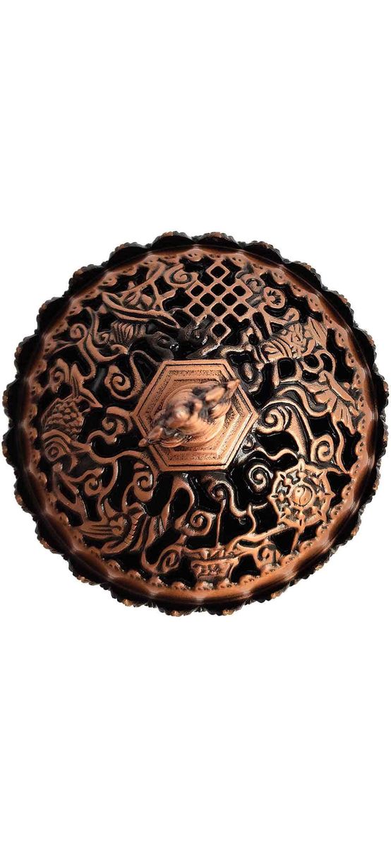 Vasul Abundentei, obiect feng shui cu 8 simboluri norocoase pentru atragerea banilor, metal bronz
